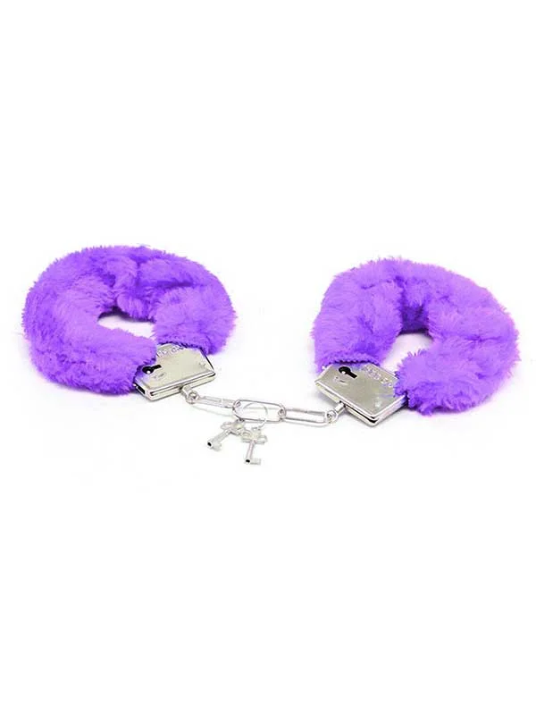 Fetiş Fantezi Mor Peluşlu Metal Kelepçe ürün görseli