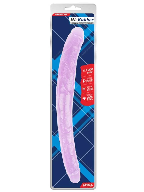Hi-Rubber Şeffaf Jel Çift Taraflı Dildo - 45cm ürün görseli