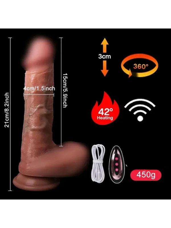Ultra Realistik Isıtma İleri Geri ve Dönme Fonksiyonlu Gerçekçi Vibratör ürün görseli