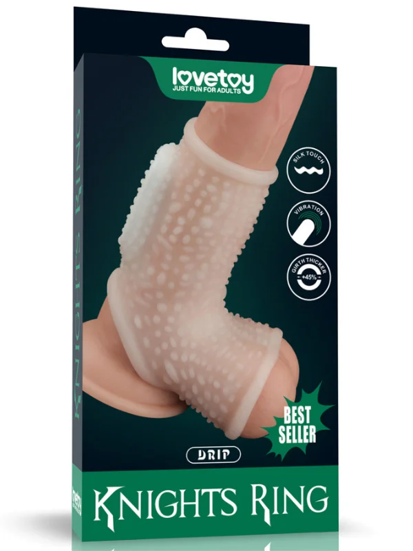 Vibrating Drip Knights Ring with Scrotum Sleeve