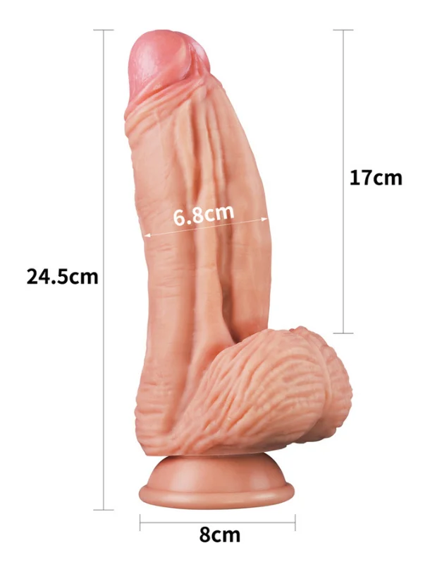 10 İnç Dual Layered Platinum Silicone Cock ürün görseli