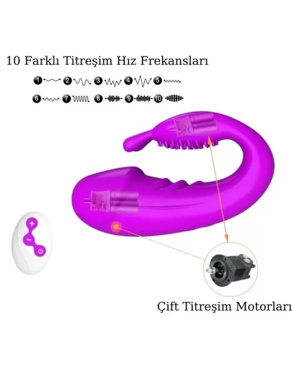 Kablosuz Kumandalı 2 in 1 Giyilebilir Rabbit Mini Vibratör ürün görseli