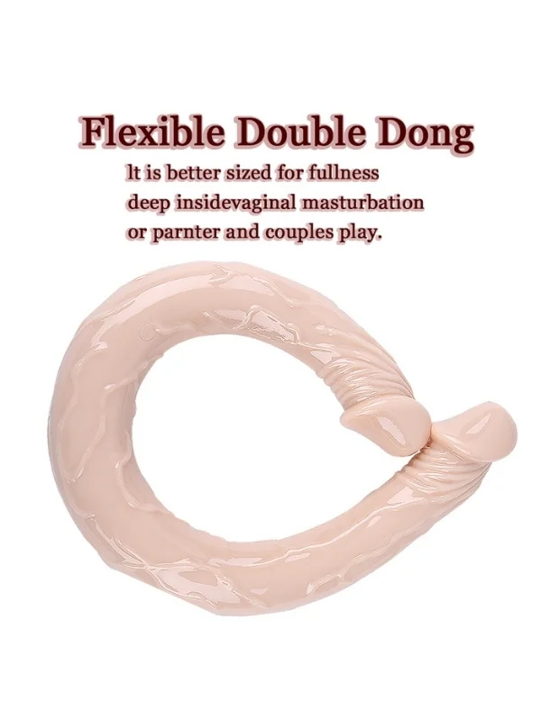 Çift Taraflı Esnek Dildo 34 cm — Gerçekçi Dokulu ürün görseli
