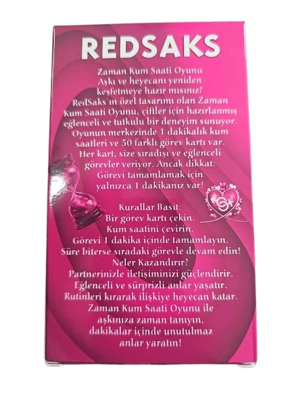 RedSaks Zaman Kum Saati Çiftler Oyunu — 1 Dakikalık Tutku ve Eğlence Görev Kartlarıyla Romantik Oyun Seti ürün görseli