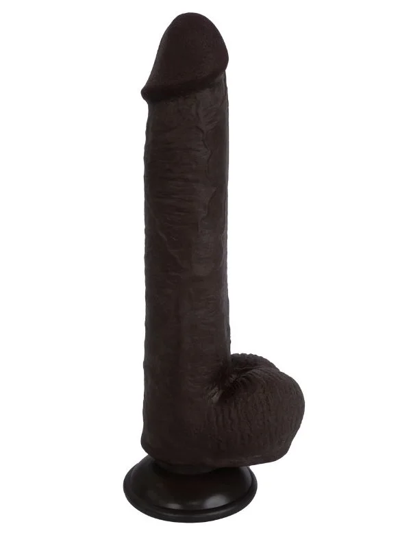 Ultra Gerçekçi 24 Cm Koyu Kahverengi Kıkırdaklı Dildo