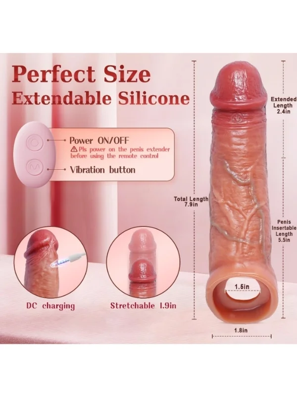 App Kontrollü Penis Kılıfı — Uzaktan Kumandalı, Şarjlı, Titreşimli Realistik Kılıf ürün görseli
