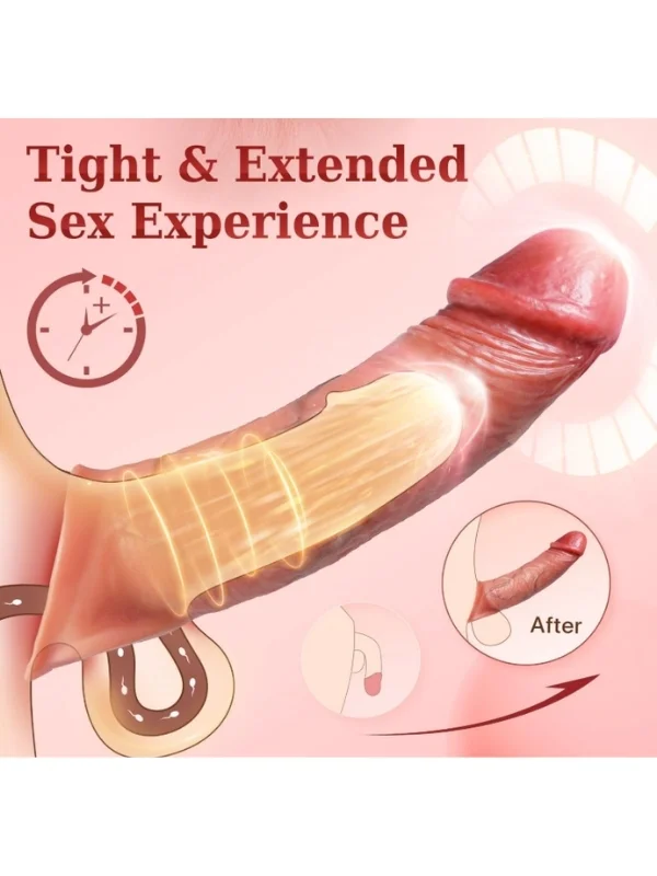 App Kontrollü Penis Kılıfı — Uzaktan Kumandalı, Şarjlı, Titreşimli Realistik Kılıf ürün görseli