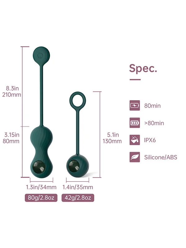 Magic Motion Crystal Duo Telefon Kontrollü Kegel Egzersiz Topları ürün görseli
