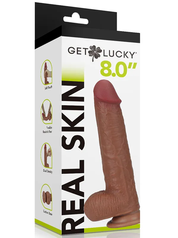 8" Dual Layer Oynar Derili Realistik Melez Penis ürün görseli