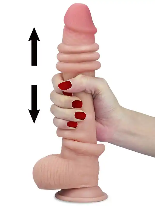 9" Dual Layer Oynar Derili Realistik Dildo 23 cm ürün görseli