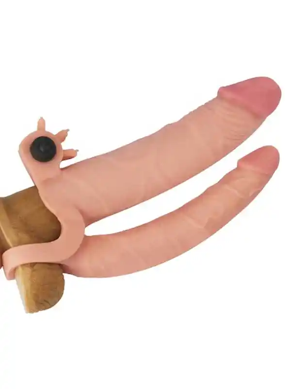 X Tender İkili Titreşimli Realistik Penis Kılıfı 2.5 cm Uzatmalı ürün görseli