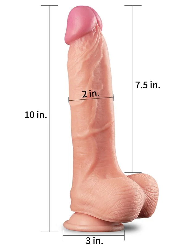 LoveToy Double Layer Platinyum Silikon Realistik Dildo 25 cm ürün görseli