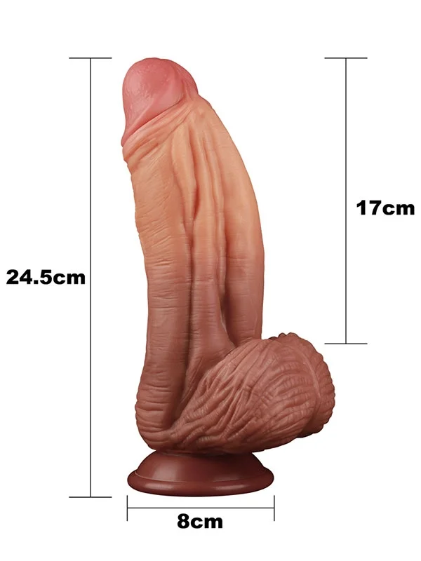 LoveToy Double Layer Platinyum Silikon Dildo 24.5 cm ürün görseli