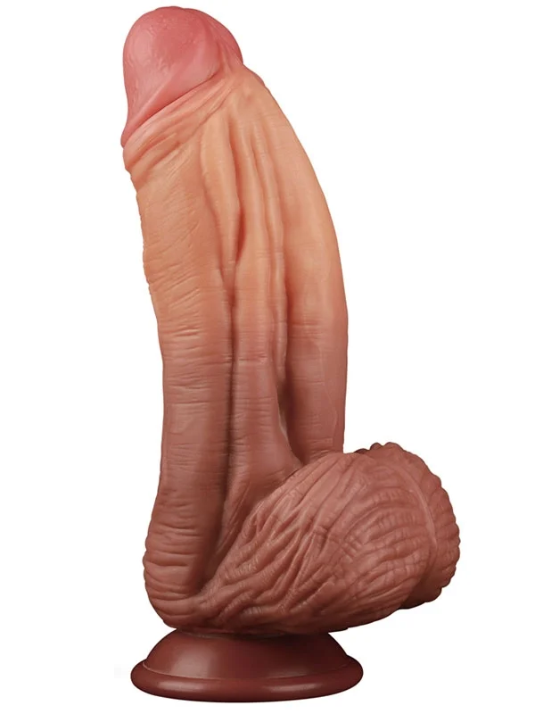 LoveToy Double Layer Platinyum Silikon Dildo 24.5 cm