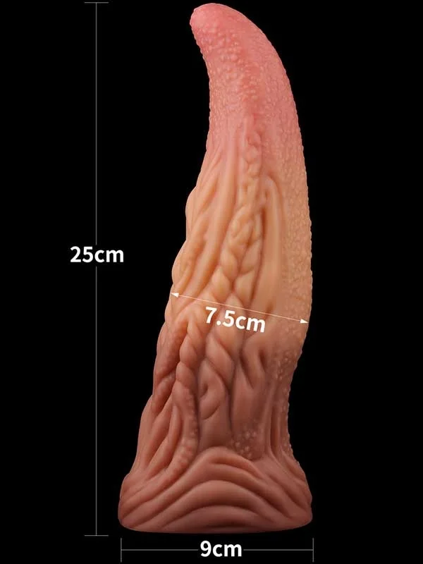 Çift Katmanlı Platinyum Silikon Canavar Dildo 25 cm ürün görseli