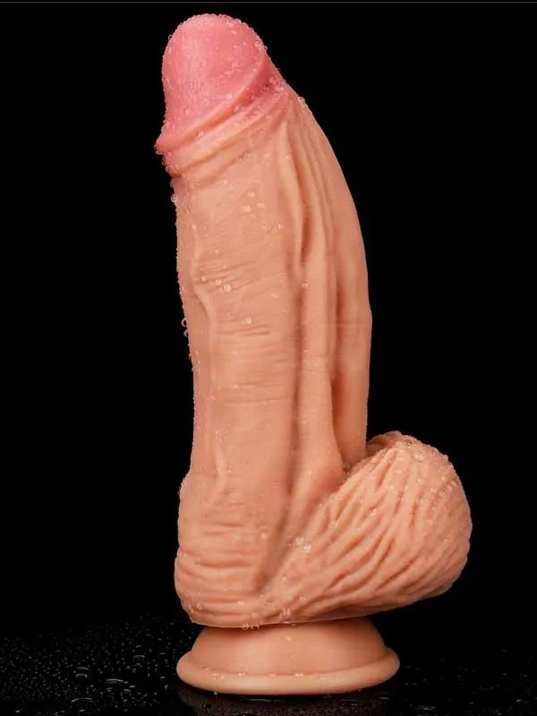 Çift Katmanlı Platinyum Silikon Dildo 24.5 cm