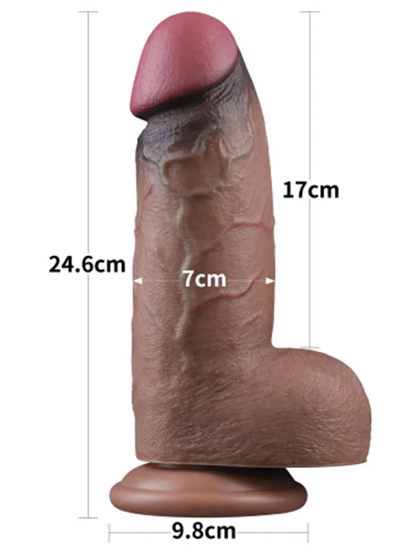 9.5'' Dual Layered Silicone Cock XXL 24.5 cm ürün görseli
