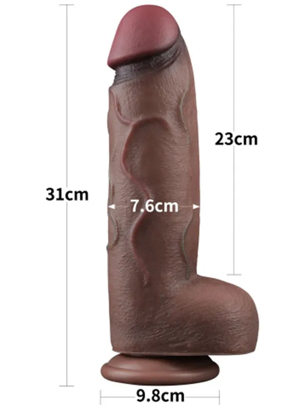 12'' Dual Layered Silicone Cock XXL 31 cm ürün görseli