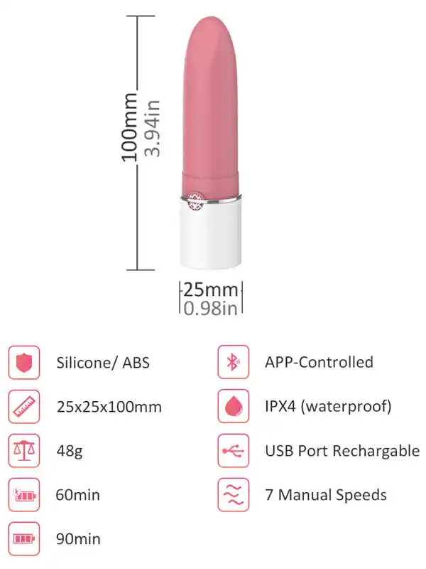 LOTOS Lipstick Telefon Kontrollü Ruj Vibratör ürün görseli
