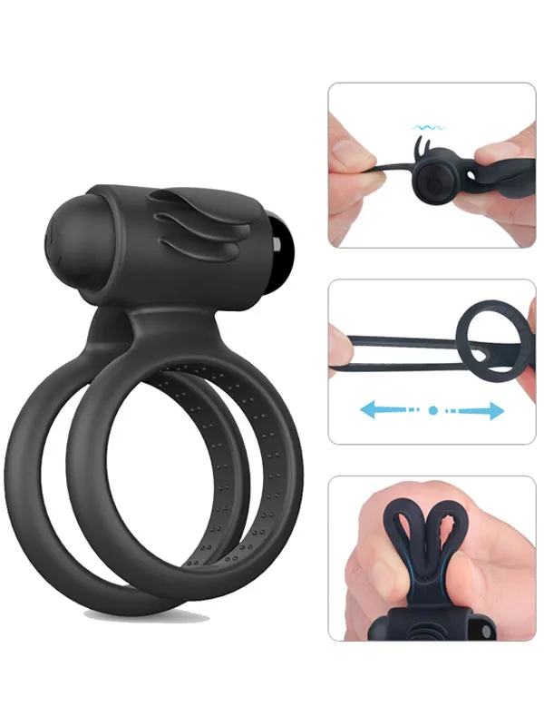 Çift Halkalı Titreşimli Penis Halkası ürün görseli