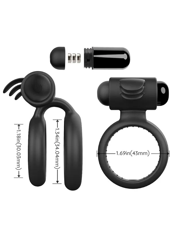 Çift Halkalı Titreşimli Penis Halkası ürün görseli