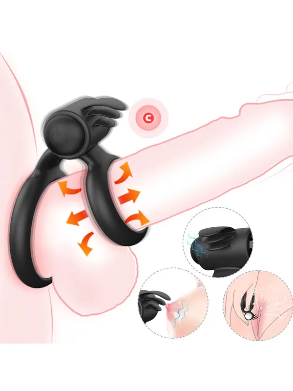 Çift Halkalı Titreşimli Penis Halkası ürün görseli