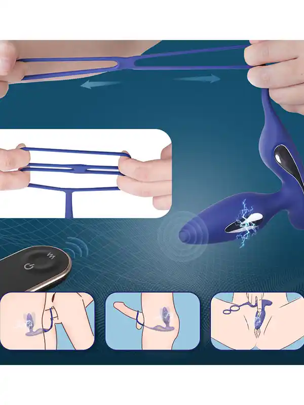Penis Halkalı Prostat ve Elektro Şok Özellikli Anal Vibratör ürün görseli