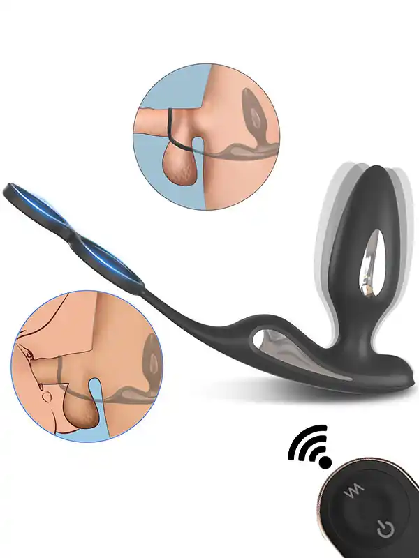 Penis Halkalı Şarjlı Giyilebilir Anal Vibratör ürün görseli