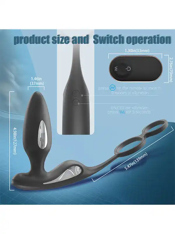 Penis Halkalı Şarjlı Giyilebilir Anal Vibratör ürün görseli