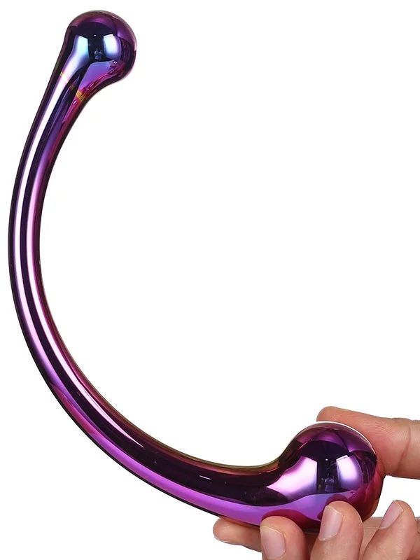 Çift Başlı Lüx Kavisli Cam Dildo ürün görseli