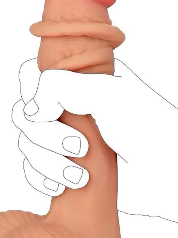 9" Dual Layer Oynar Derili Realistik Dildo 23 cm ürün görseli